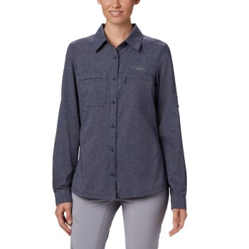 Columbia Irico Long Sleeve, Camisa Azul Marino Para Mujer | 183256-JUY